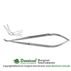 Micro Vascular Scissors Fine Blades - One Blade with Probe Tip - Angled 60° Stainless Steel, 16.5 cm - 6 1/2"